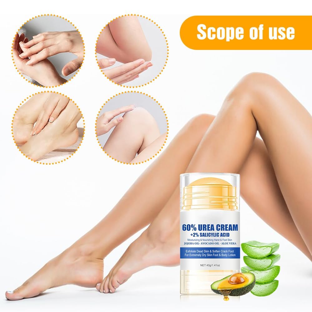 60% Urea Hydrating Foot Cream, 2025 Upgraded Moisturising Anti-Cracking and Dryness Foot Cream, Foot Lotion Heel Stick Repairs and Hydrates Dry and Cracked for Feet Hand (1)