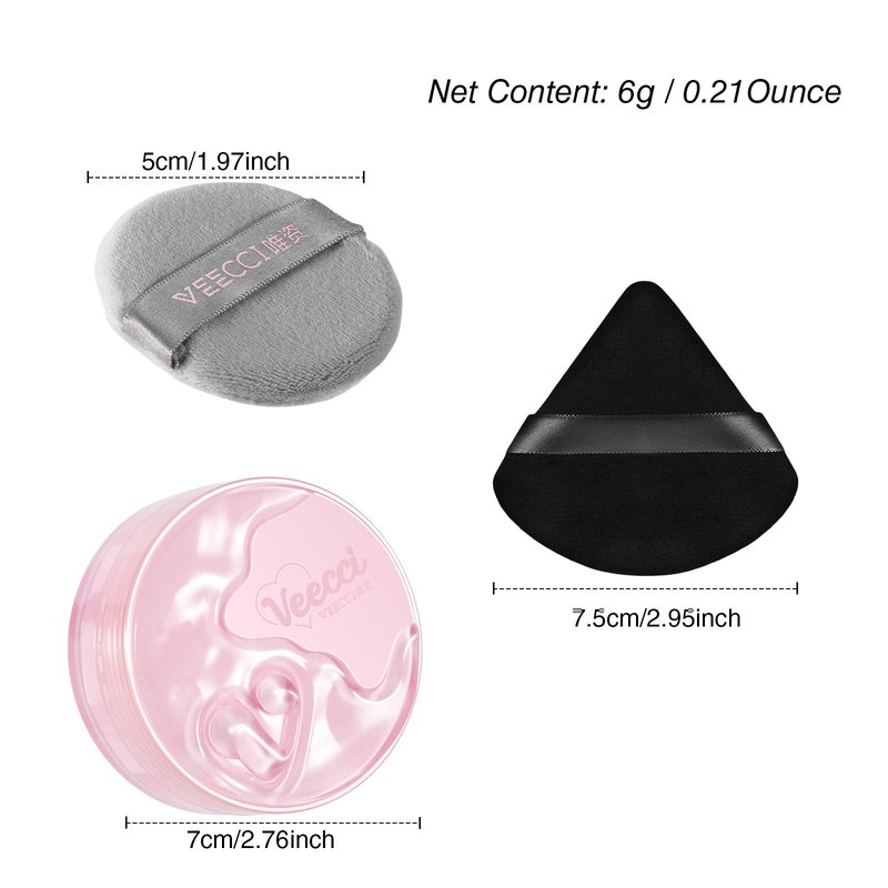 Lilyloria Light Purple Matte Finish Loose Setting Powder Talc-free Tone-up Face Makeup Translucent Dry Oily Skin Controls Shine Lightweight