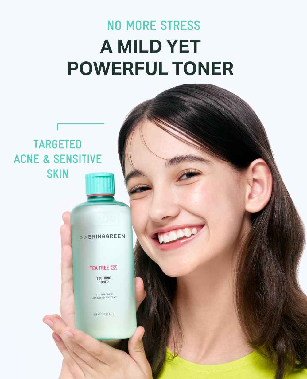 BRING GREEN Tea Tree CICA Soothing Toner | Mild Daily Skincare Routine for Cooling and Hydrating Effect (8.5 Fl. Oz., 250ml)
