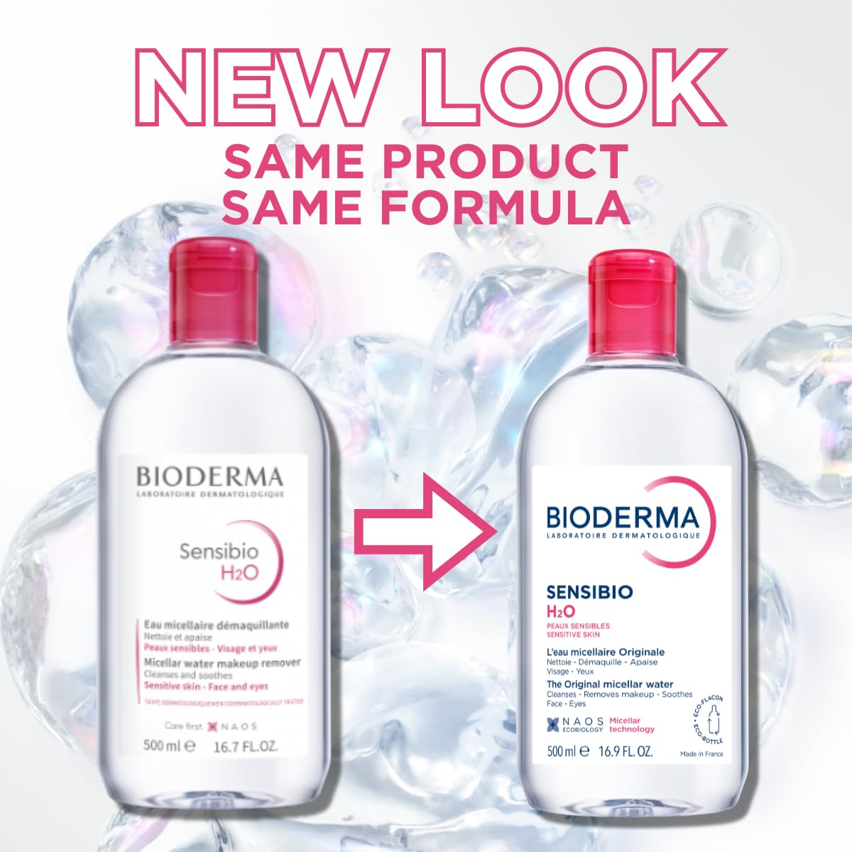 Bioderma Sensibio H2O Micellar Water - Gentle Makeup Remover & Face Cleanser for Sensitive Skin | 500ml
