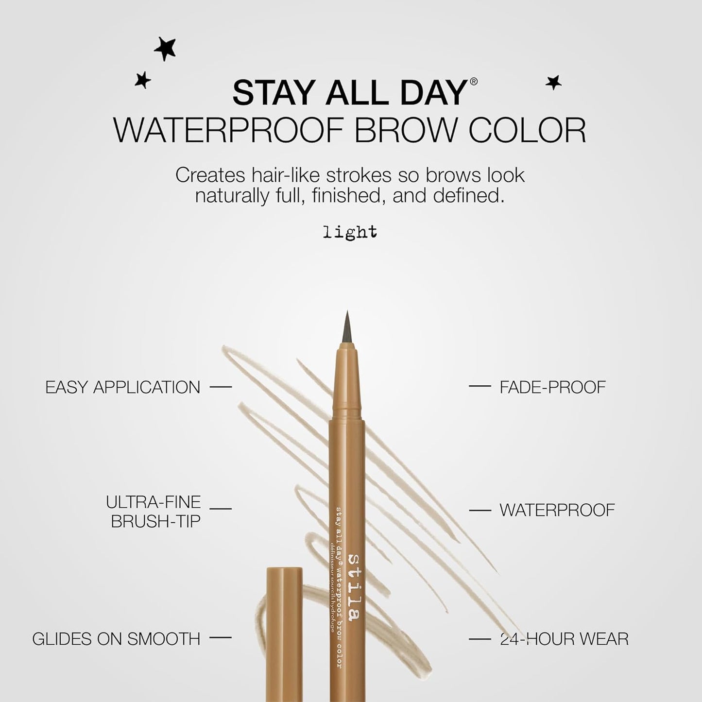 Stay All Day® Waterproof Brow Color - Long-Lasting Eyebrow Definition with Fine Brush-Tip for Precise Application