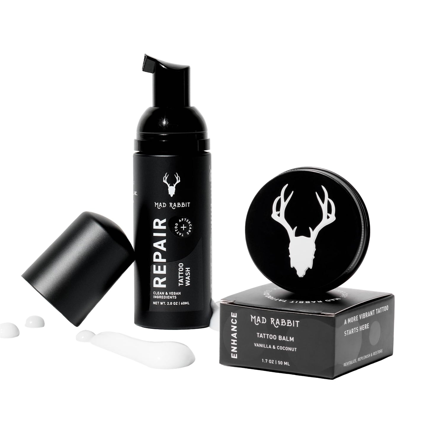 Mad Rabbit Tattoo Aftercare Kit – Tattoo Balm & Tattoo Foam Soap Cleanser