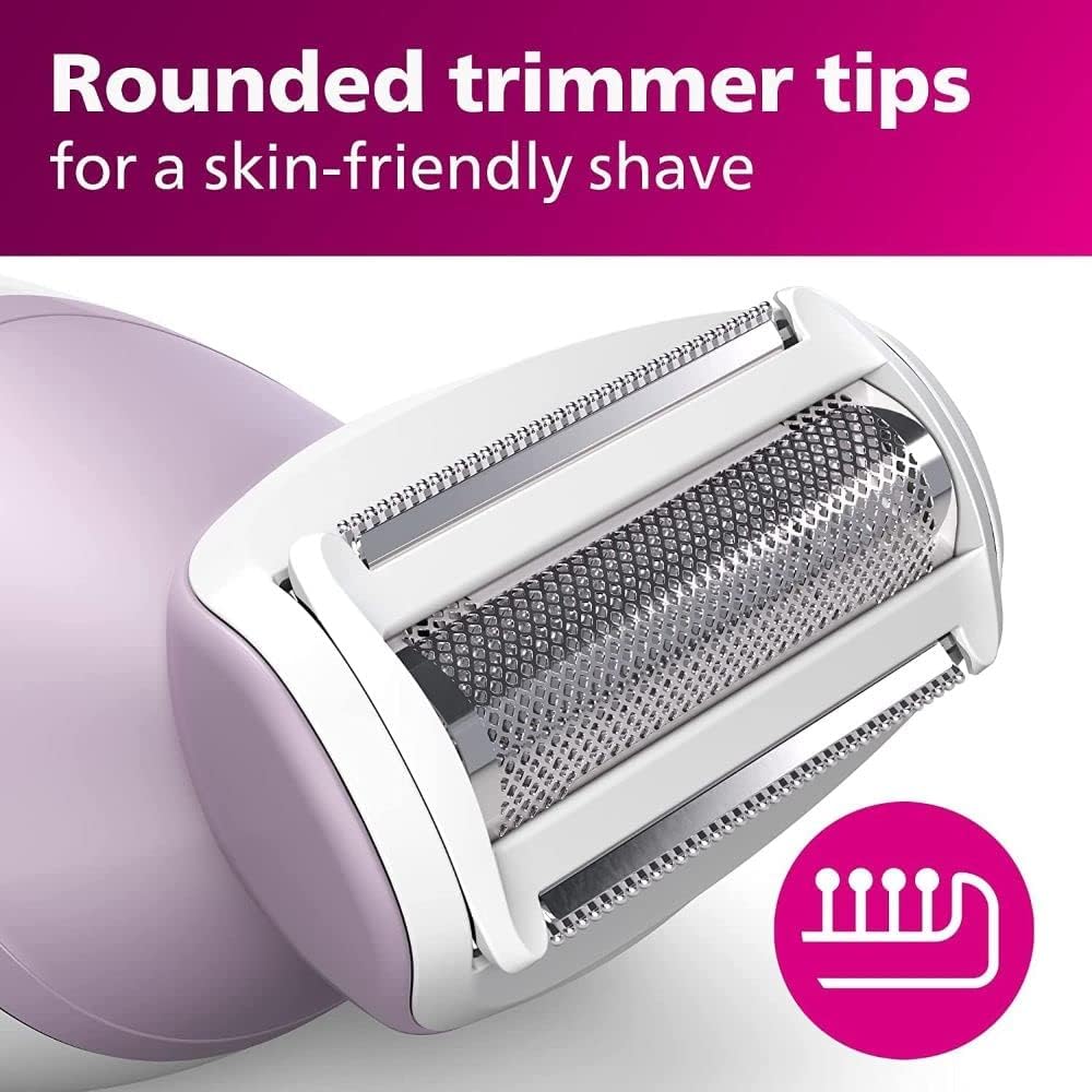 Philips Beauty Lady Electric Shaver Series 6000, Cordless with 4 Accessories, BRL136/00, White