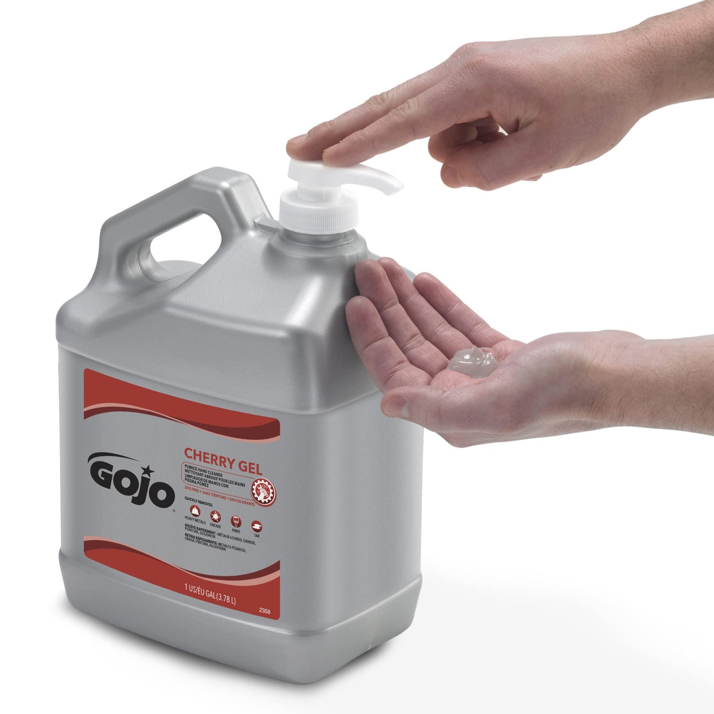 Gojo Cherry Gel Pumice Hand Cleaner, 1 Gallon, Pump Bottle, Pack of 1