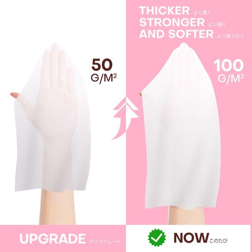 Fcaeon Disposable Face Towel Large Ultra Soft Compressed Towel Tablets for Travel Individually Wrapped, 12x9 Inch Portable Face Washcloths Reusable for Gym Hiking Camping Outdoor Sports(50 Pcs Pink)