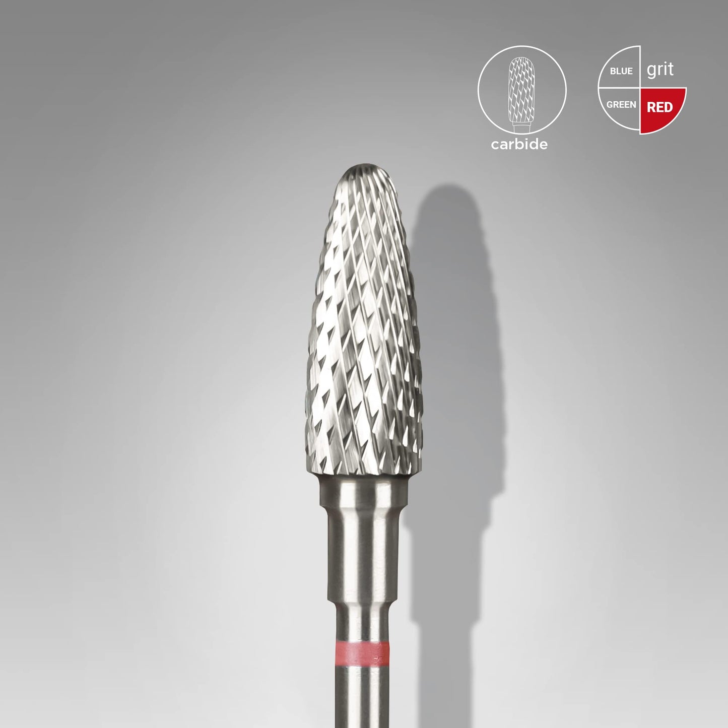 STALEKS PRO Expert Carbide Nail Drill Bit (Corn, Red, 5mm Head / 13mm WP) – Soft Hardness for Artificial Nail Correction & Gel Polish Removal in Hardware Manicure/Pedicure
