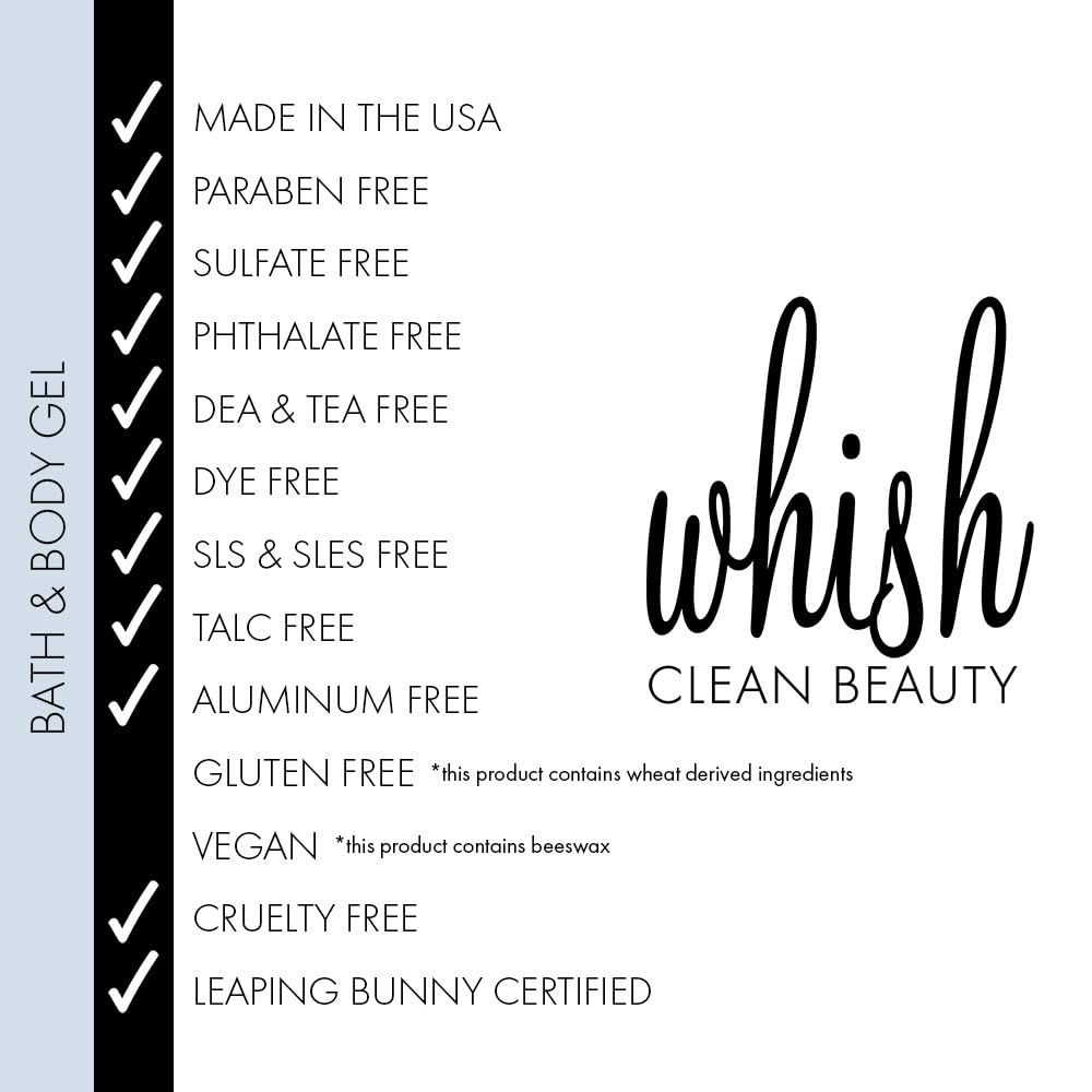 Whish Beauty Moisturizing Body Wash - Gentle Shower Gel with Shea Butter & Aloe | Lemongrass, 13 fl oz