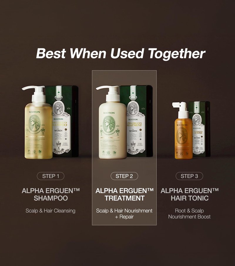 ROOTON Alpha Erguen Hair Loss Treatment for Women, Vegan Conditioner for Thinning Hair, Weak Hair & Scalp Care, Pregnancy Safe Formula & Postpartum Hair Care, 500ml / 16.9 fl oz