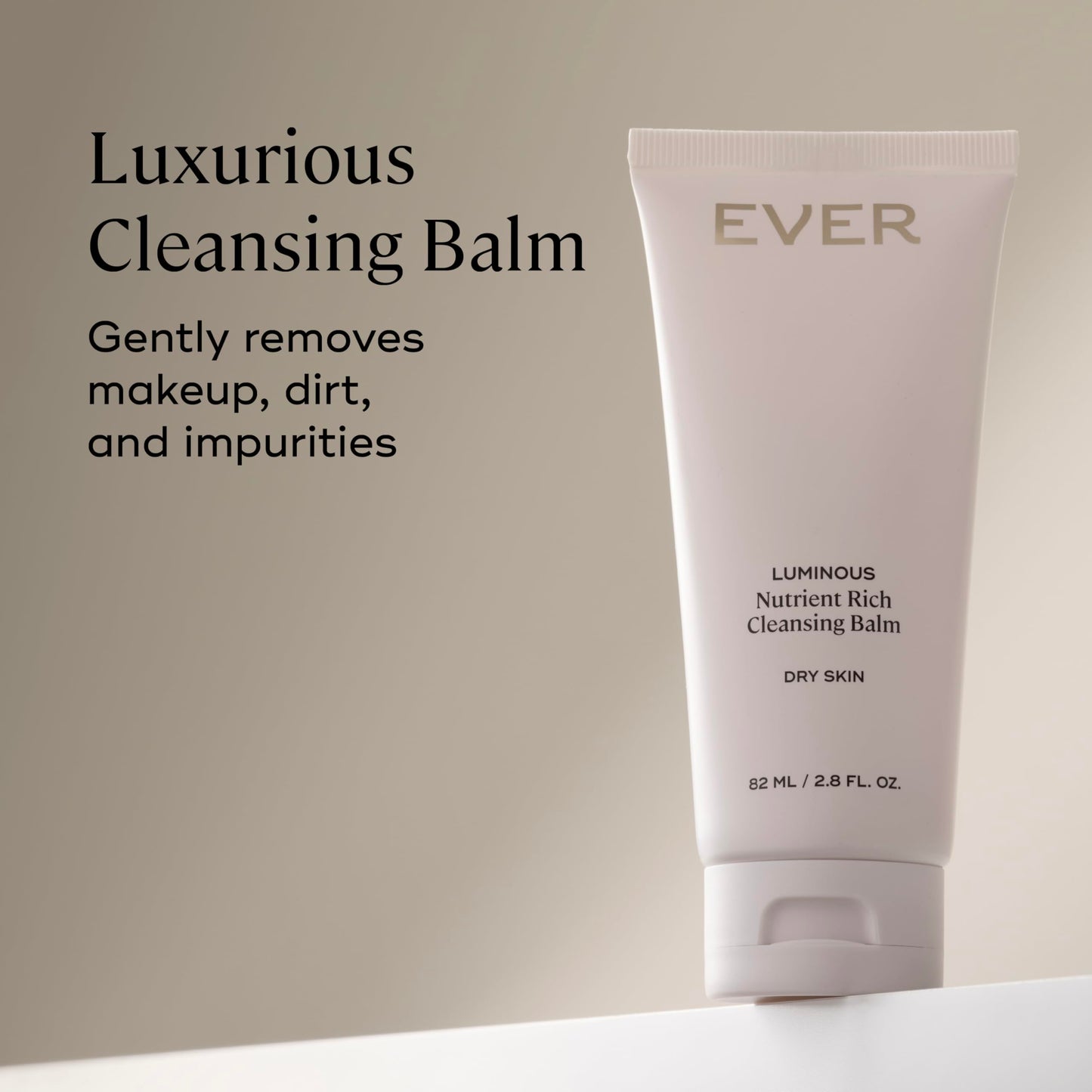 EVER Luminous Nutrient-Rich Cleansing Balm – Vitamin C & Sesame Oil Waterless Facial Cleanser to Remove Makeup, Dirt & Impurities – Nourishing Balm for Dry, Normal & Sensitive Skin, 2.8 fl oz