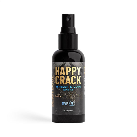 Derm Dude Happy Crack Refresh & Cool Butt Spray | MVP Scent | Deodorant & Odor Eliminator with Soothing Witch Hazel & All-Natural DeoPlex for Odor Control | 2 oz (1 Pack)