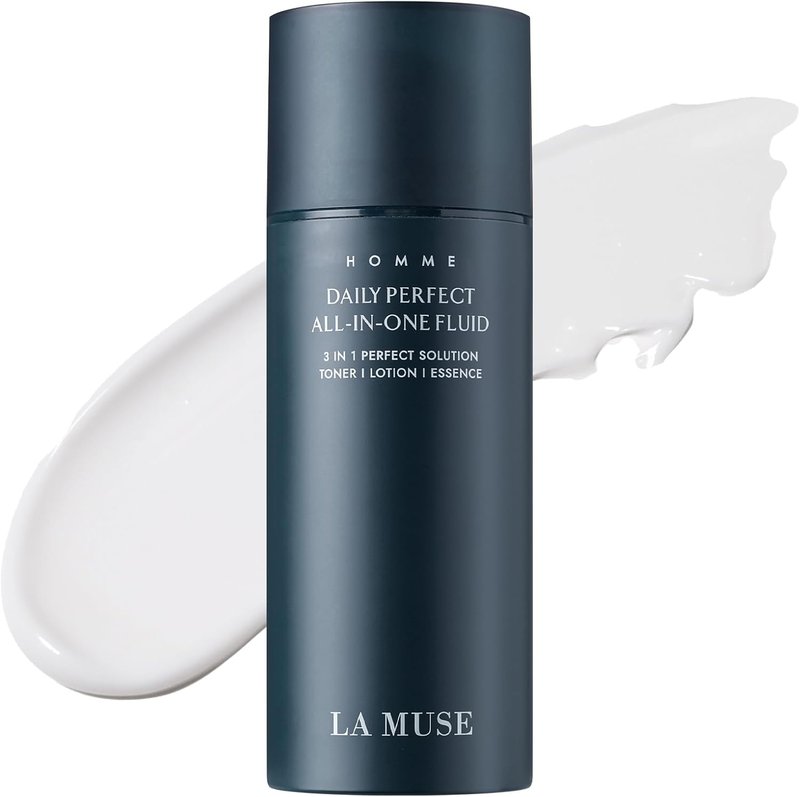 LA MUSE Daily All-in-One Face Moisturizer for Men - 3-in-1 Toner, Lotion & Essence | Lightweight Hydrating After-Shave for Oily & Sensitive Skin