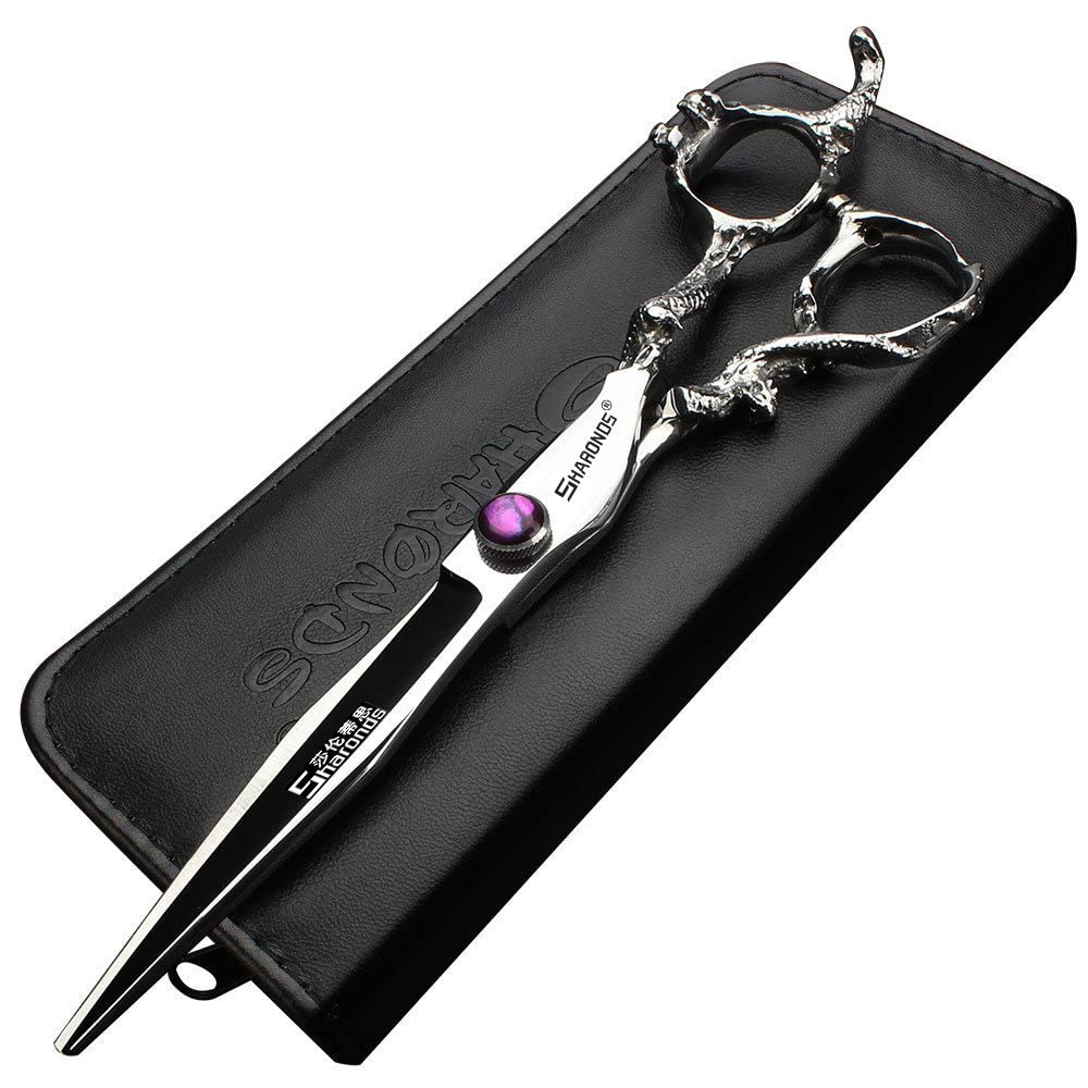 SHARONDS Hair Cutting Scissors Hairdressing Scissors Thinning Scissor Professional Barber Salon Home Shear For Men Women (8 inch flat)
