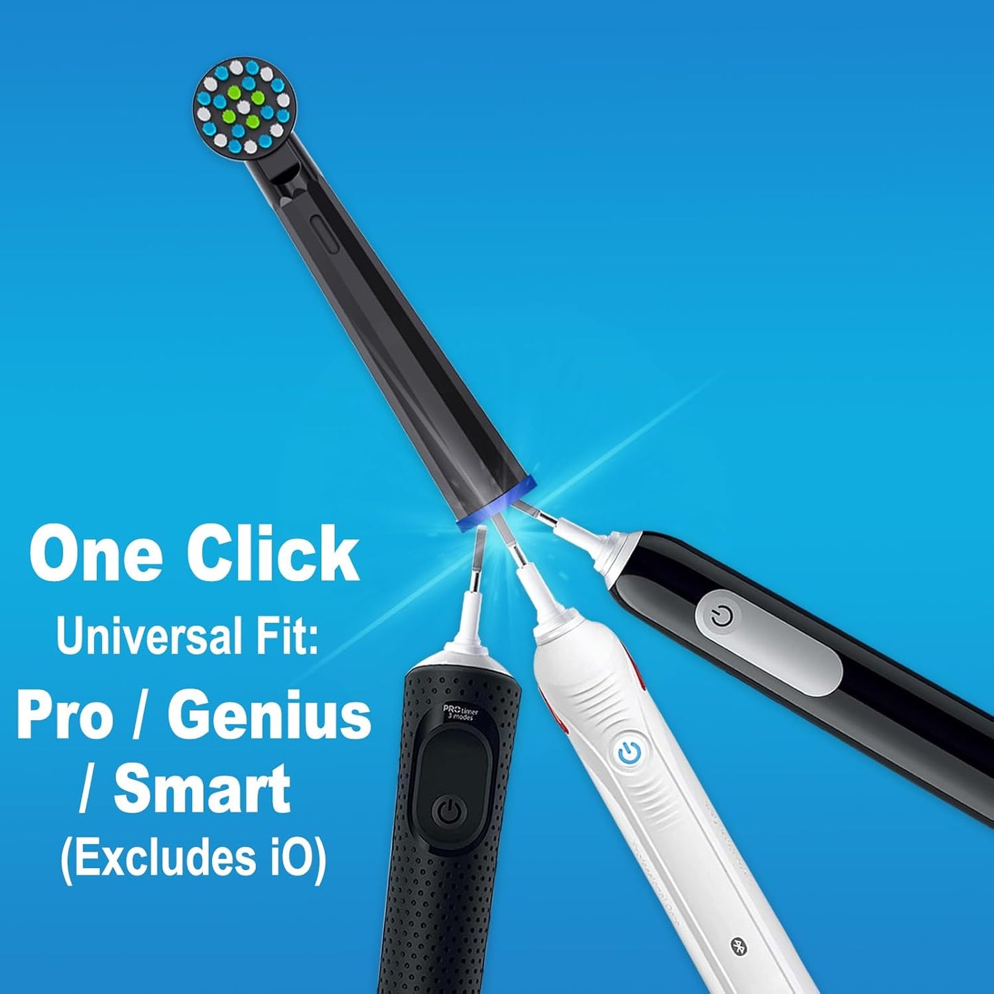 Replacement Electric Toothbrush Heads - 8-Pack Compatible with Oral-B Pro 1000 & Genius X | Medium-Soft Bristles for Gentle Deep Clean