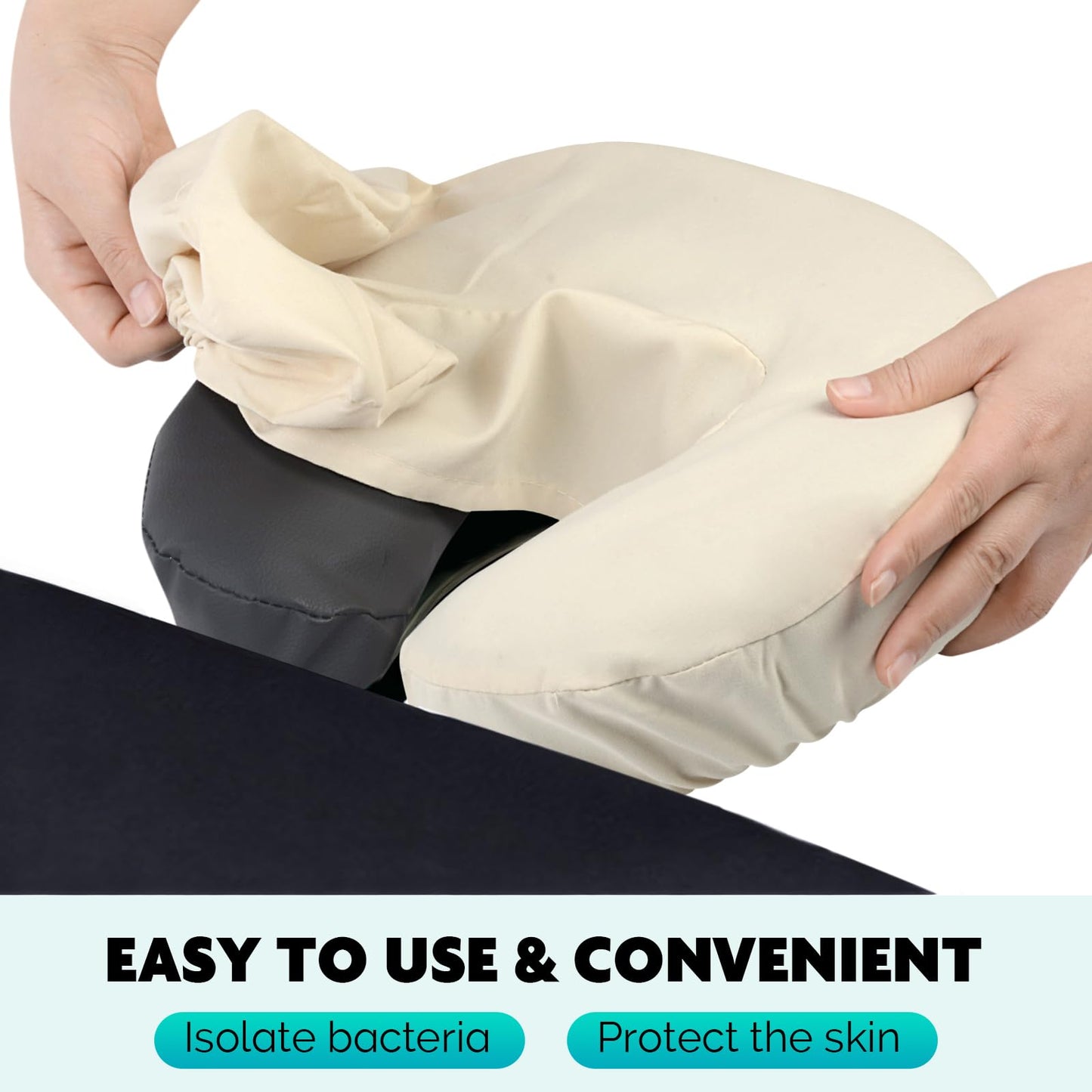 SINLAND Reusable Microfiber Massage Face Rest Covers,Cream,6 Pack