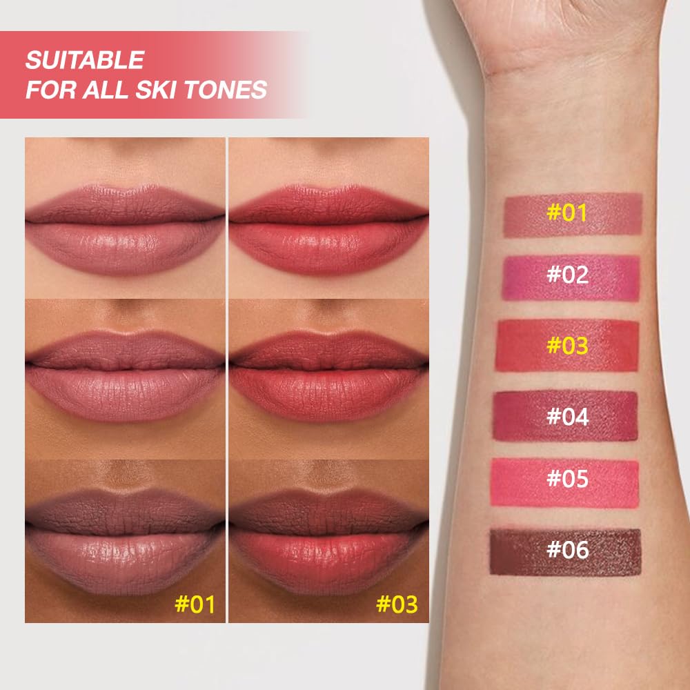 Matte Lipstick Crayon Set - High Pigment Creamy Formula, Waterproof & Long-Lasting | Velvet Matte Finish, 2 Pcs