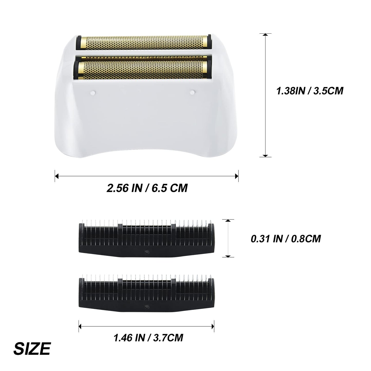 2 Packs Pro Shaver Replacement Foil and Cutters Compatible With Andis #17155 & #17150 Shaver Pro Foil (golden)