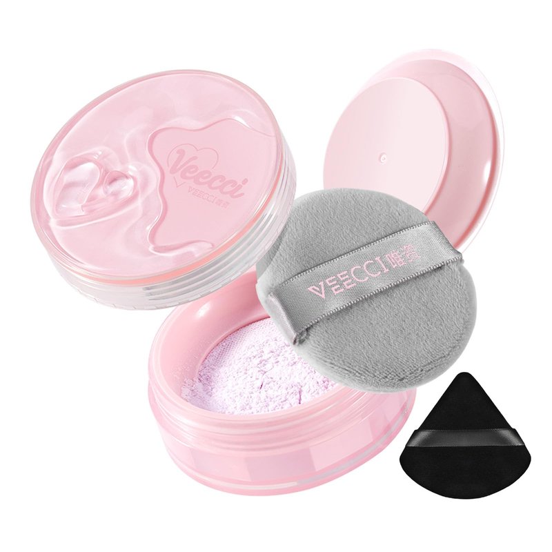 Lilyloria Light Purple Matte Finish Loose Setting Powder Talc-free Tone-up Face Makeup Translucent Dry Oily Skin Controls Shine Lightweight