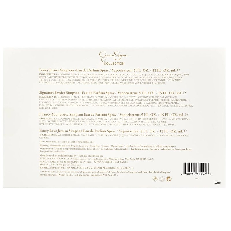 Jessica Simpson 4-Piece Women's Gift Set - Mini Eau de Parfum Travel Spray | 0.5 Ounce
