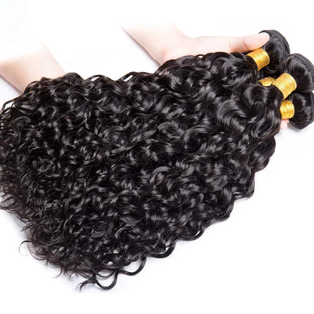 Water Wave Human Hair Bundles Wet And Wavy Bundle Healthy And Soft 12 14 16 Inch Natural Black Color Unprocessed Brazilian Remy Hair Extensions Double Weft 3Pcs/Set