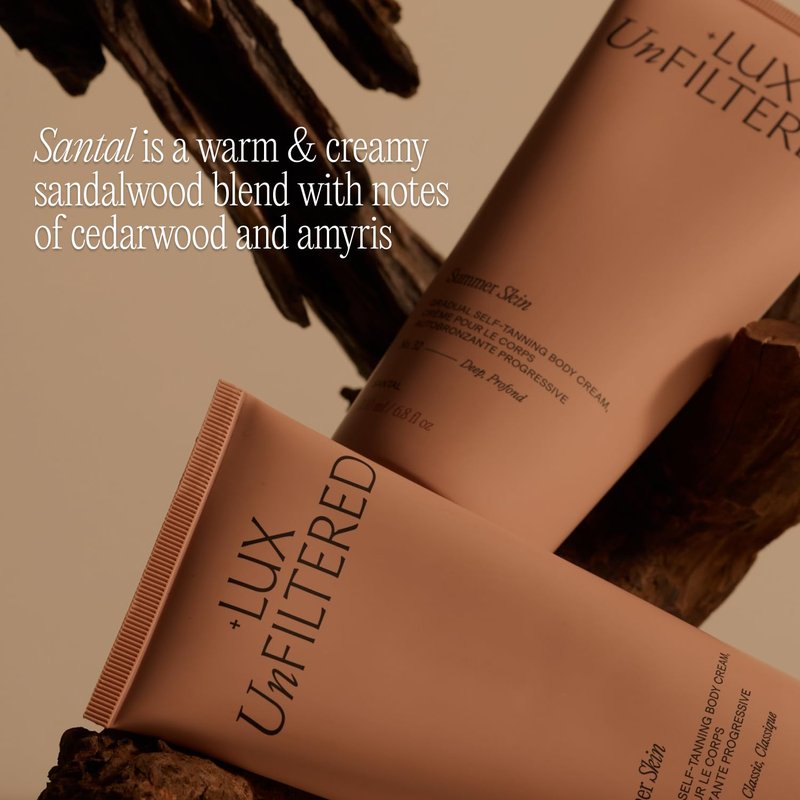 + Lux Unfiltered N°32 Summer Skin Classic Gradual Self Tanner, Hydrating Self Tanning Lotion with Shea Butter & Squalane - Non-Sticky, No Transfer, Natural-Looking - Vegan Sunless Tanner - Santal