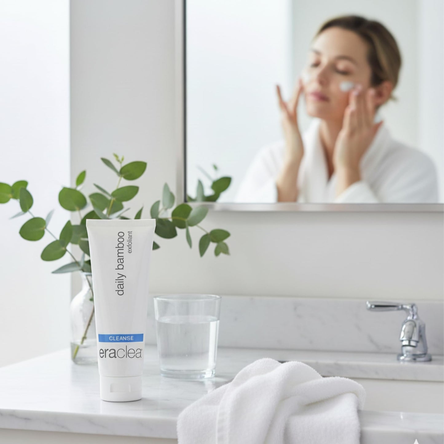 eraclea Daily Bamboo Exfoliant, Gentle Exfoliating Face Wash with Lactic Acid and Hyaluronic Acid. Removes Oil and Impurities to Reveal Even Skin Tone and Texture, For All Skin Types (4 fl oz)
