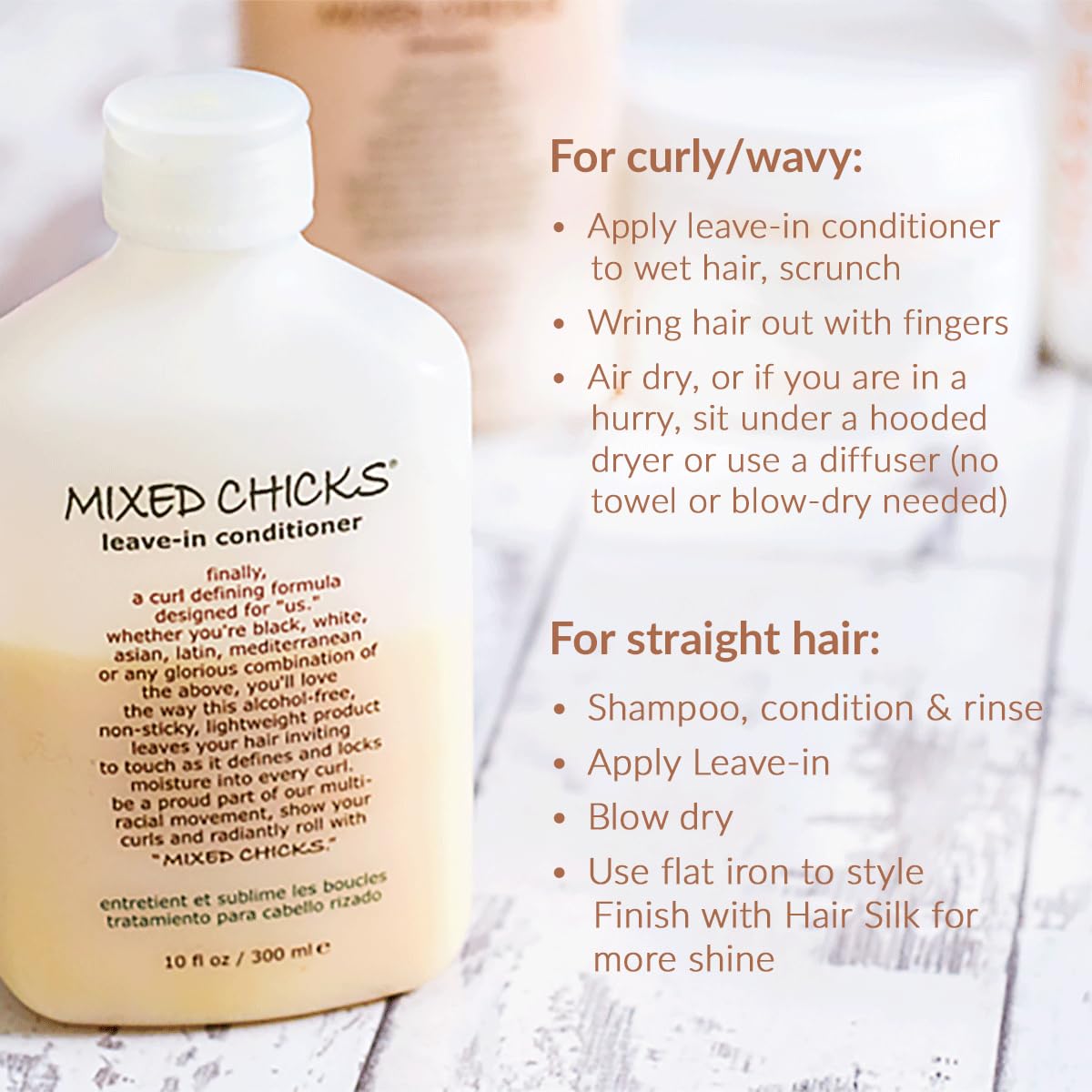 Mixed Chicks Curl Defining & Frizz Eliminating Leave-In Conditioner, Pack of 2, 10 fl.oz Each
