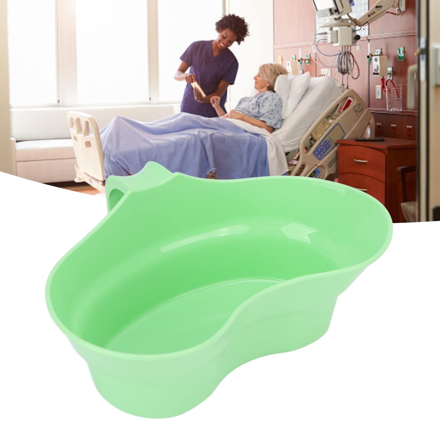 Green Emesis Basin, 1Pcs Plastic Spit Cup Toothbrush Cup Holder Large Plastic Bowl Wash Basin Toothbrush Tray Toothbrush Cup with Handle for Oral Care Elderly Patients