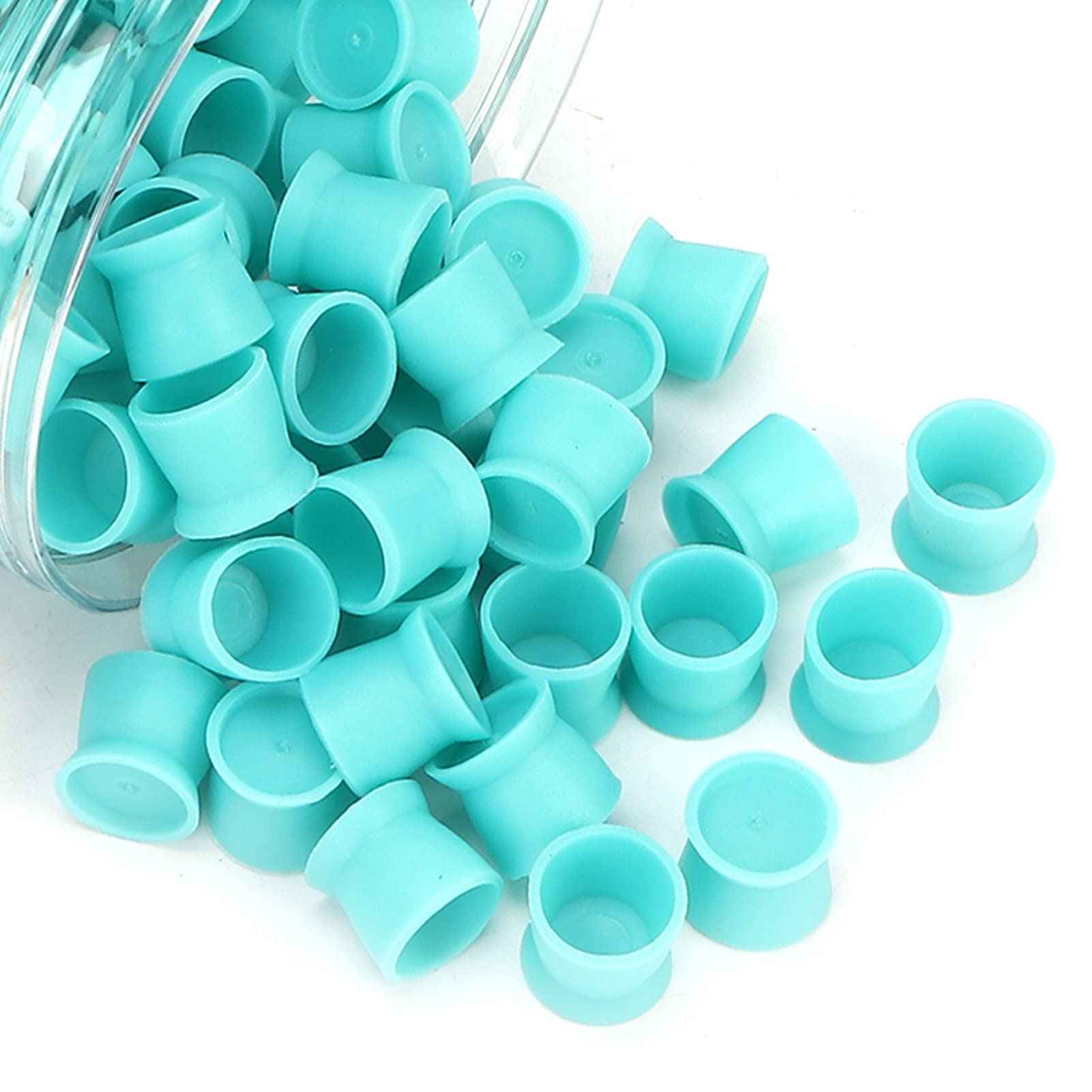 300pcs Ink Cups, Eyebrow Lip Color Cup Silicone Multipurpose Disposable Pigment Cups Ink Paint Cup for Ink Supplies(Blue)