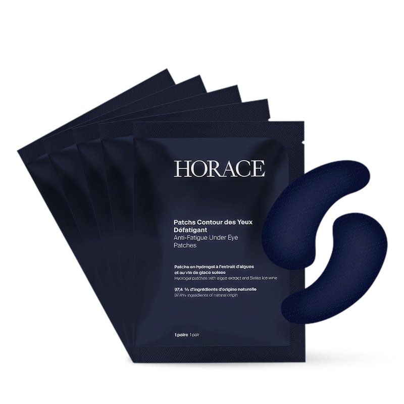 Horace Anti-Fatigue Under-Eye Patches for Men | Dark Circle & Puffiness Relief - Moisturizing Hydrogel, Unscented, 5 Pairs