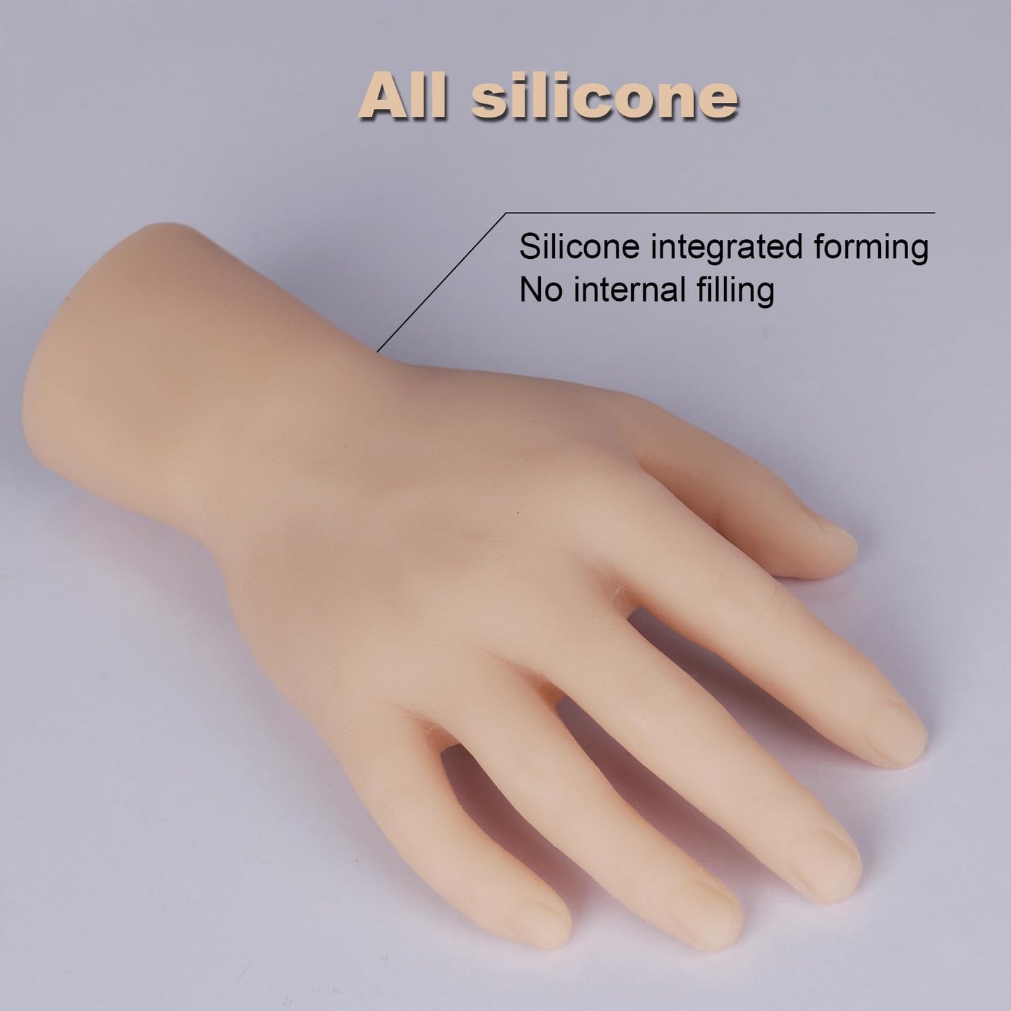 Tattoo Practice Hand with Wrist - Autdor Left Tattoo Fake Hand with Short Arm Silicone Hand Model Fake Skin Tattoo Practice Skin for Tattoo Training or Display for Tattoo Supplies Tattoo Artists