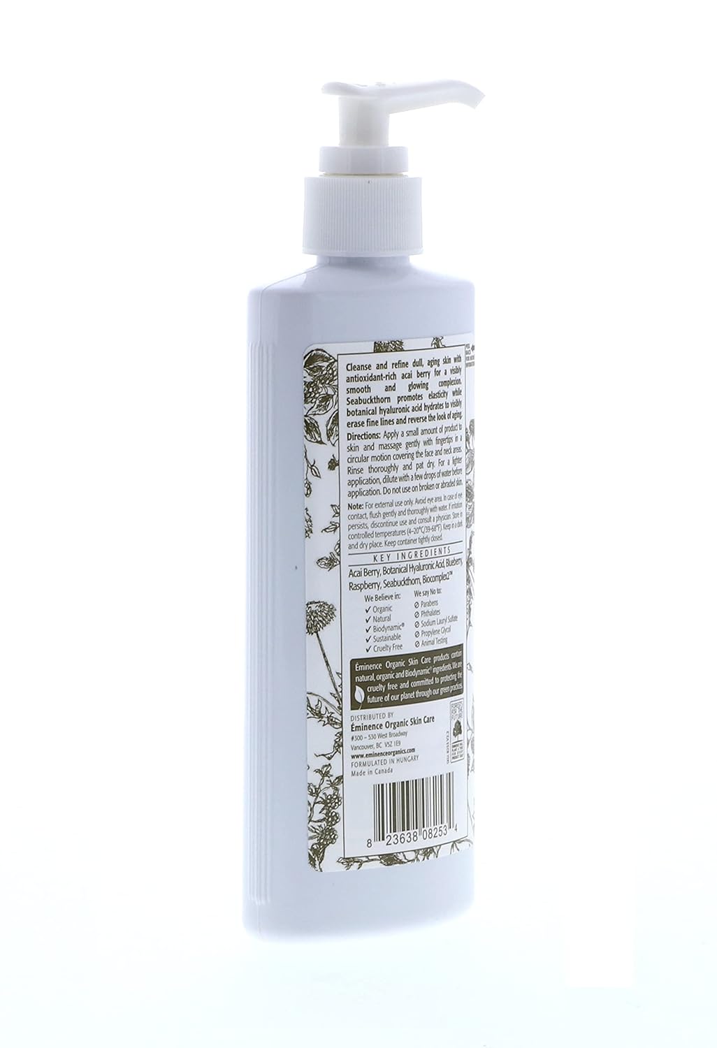 Eminence Organic Skincare Firming Acai Cleanser with Hyaluronic Acid - 8.4 Oz
