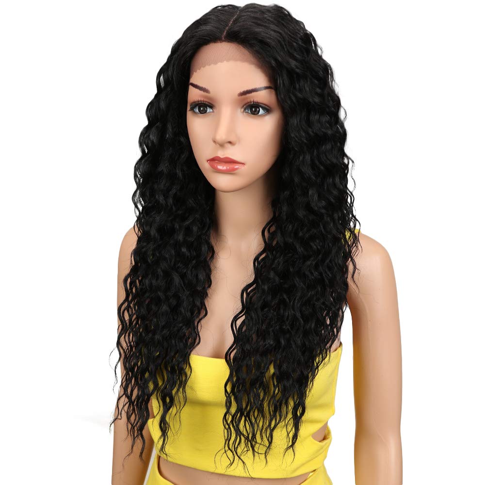 Joedir Ombre Blonde Lace Front Wig | 24" Long Curly Synthetic Hair for Black Women - 130% Density