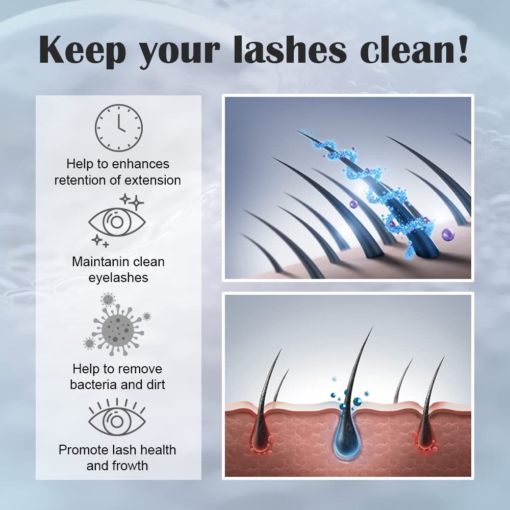 Foaming Lash Cleanser/Wash for Extensions & Natural Lashes/Makeup bubble Remover 50ml / 1.7 fl Oz