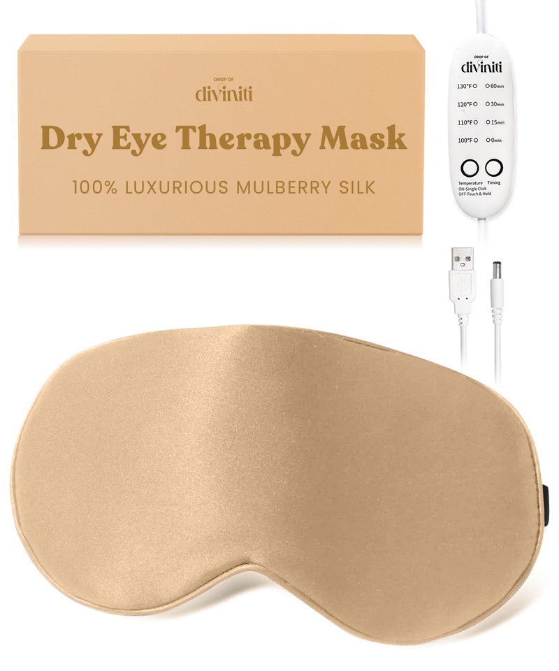 Heated Eye Mask for Dry Eye Relief - Stye Treatment, Warm Compress for Sinus, Electric Warming Patch With Moist Heat - Black