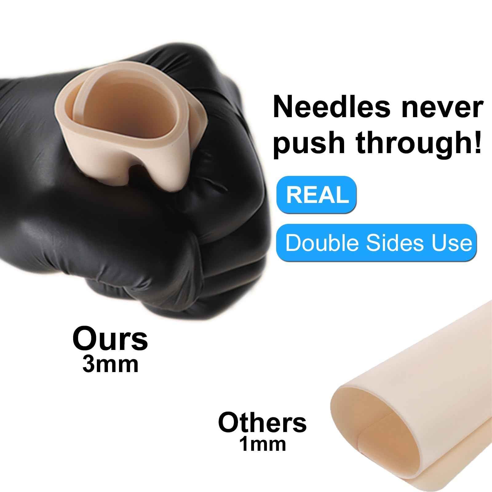 MIUXIA 3mm 8pcs Tattoo Fake Skin 7.4x5.6" 3mm Tattoo Practice Skin Soft Silicone Thick for Beginer and Artists