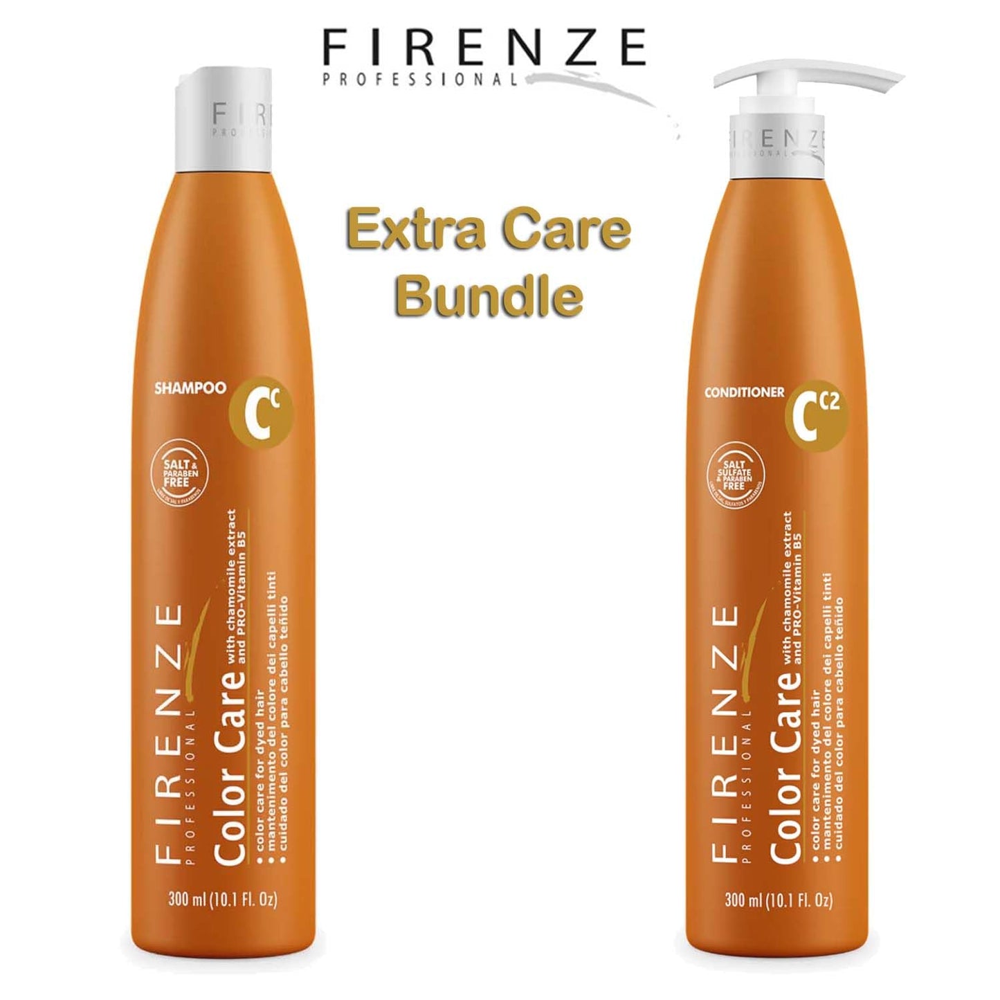 Firenze Professional Color Care Bundle 300ml (10.1 fl oz) Each – Color Protection Shampoo & Conditioner for Blonde, Highlighted & Color-Treated Hair – Sulfate, Salt & Paraben Free