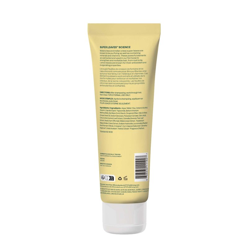 ATTITUDE Clarifying Hair Conditioner, Restores Shine, Naturally Derived Ingredients, Vegan Detangler, Dermatologically Tested, Lemon Leaves and White Tea, 8 Fl Oz