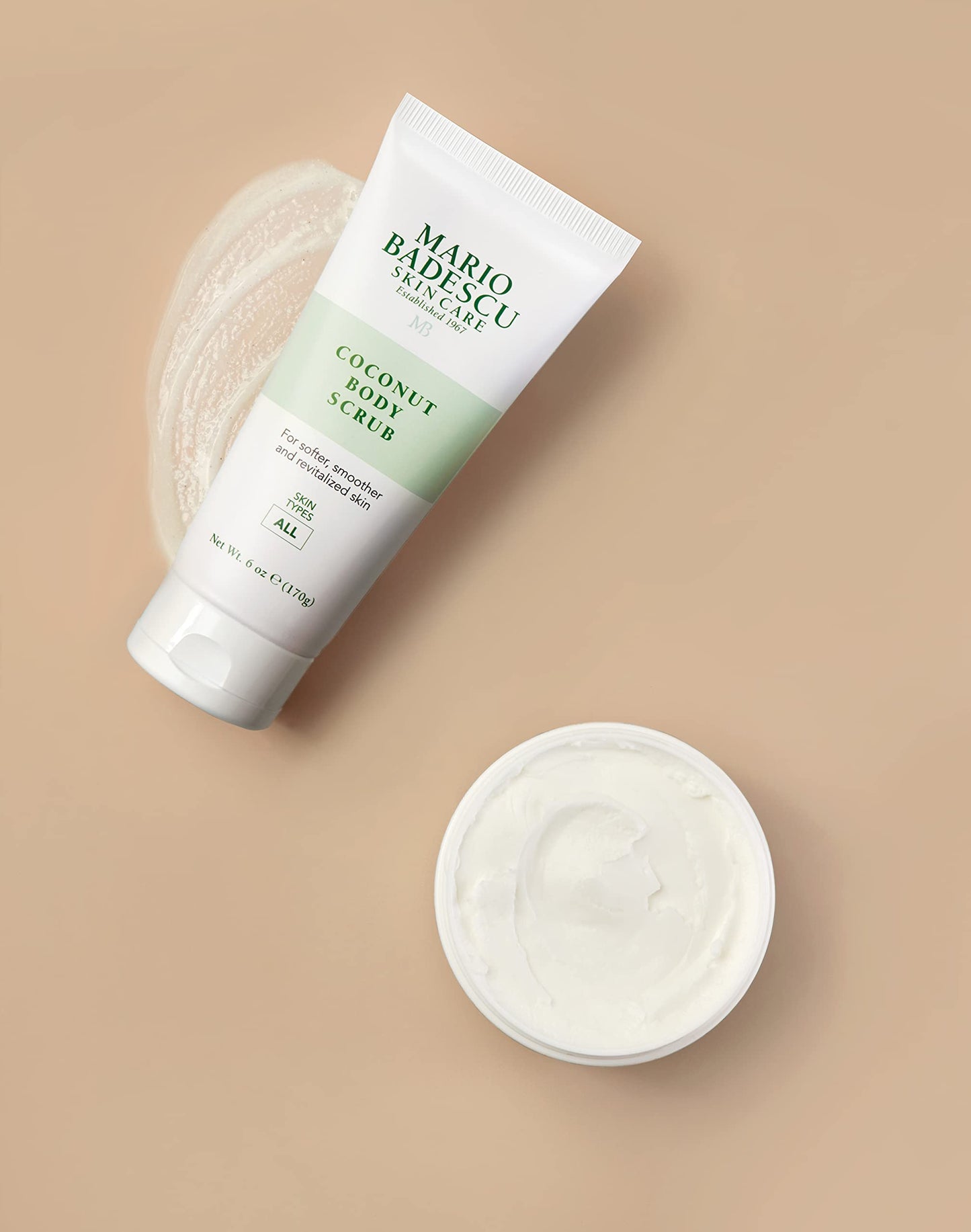 Mario Badescu Coconut Body Scrub for All Skin Types | Body Scrub that Softens and Smoothes |Formulated with Niacinamide & Salicylic Acid| 6 OZ
