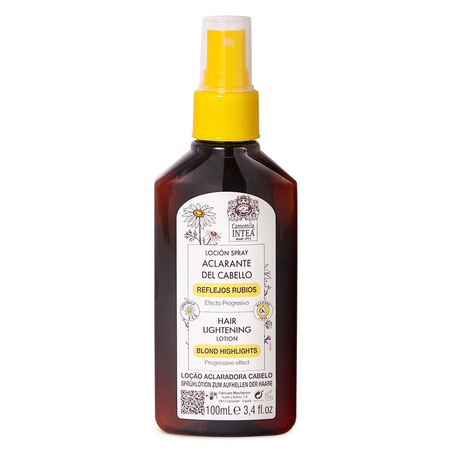 Camomila Intea Natural Blond Highlights Hair Lotion - Hair Lightener Spray with Chamomile Extract - 3.4 Oz