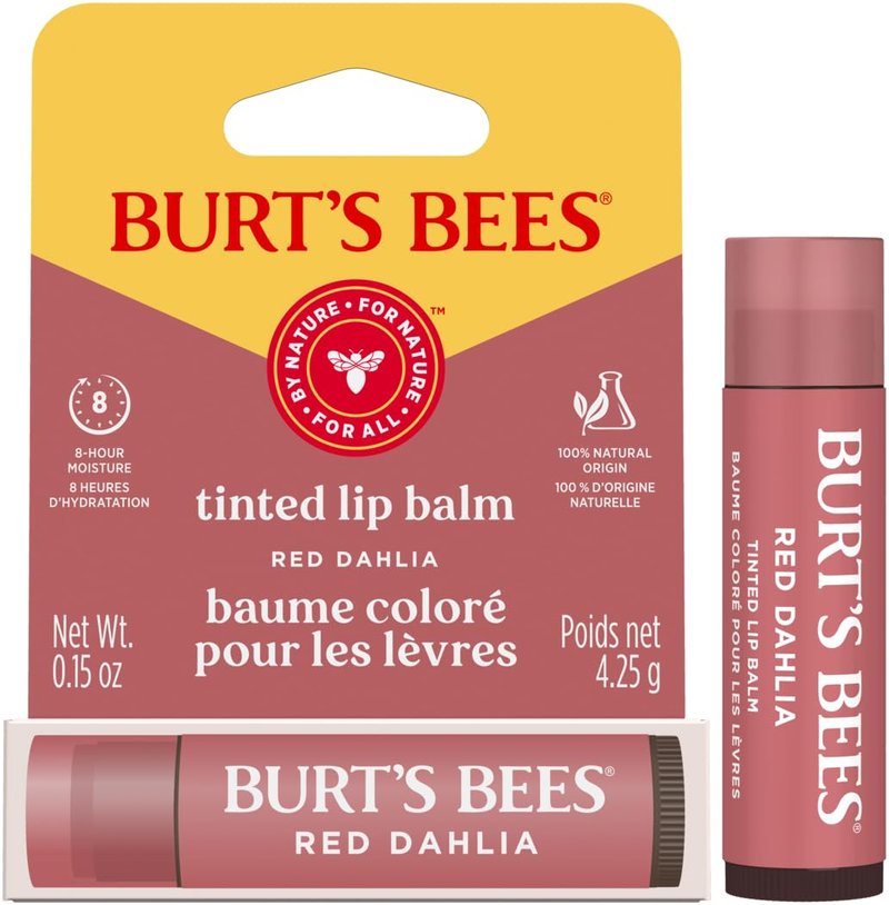 Burt's Bees Tinted Lip Balm - Red Dahlia | Moisturizing 0.15oz Hydrating Formula