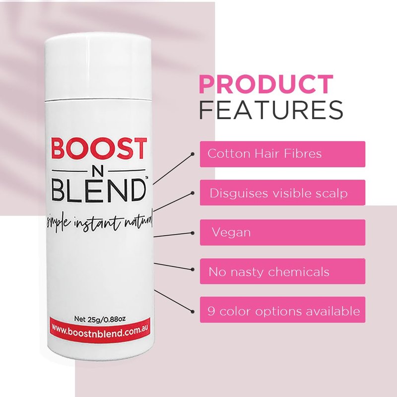 Boost N Blend Scalp Concealer - Hair Powder & Fibers for Thinning Hair | 25g Volumizing Solution