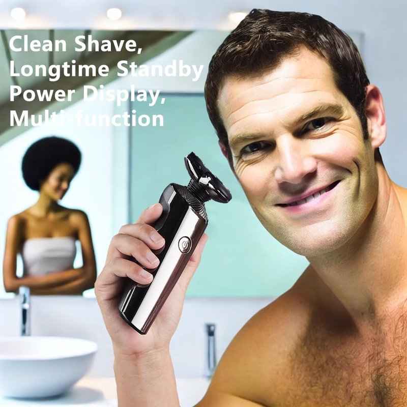 Electric Razor for Men - Rechargeable Wet/Dry Shaver with Nose & Sideburn Trimmer | Ergonomic Design