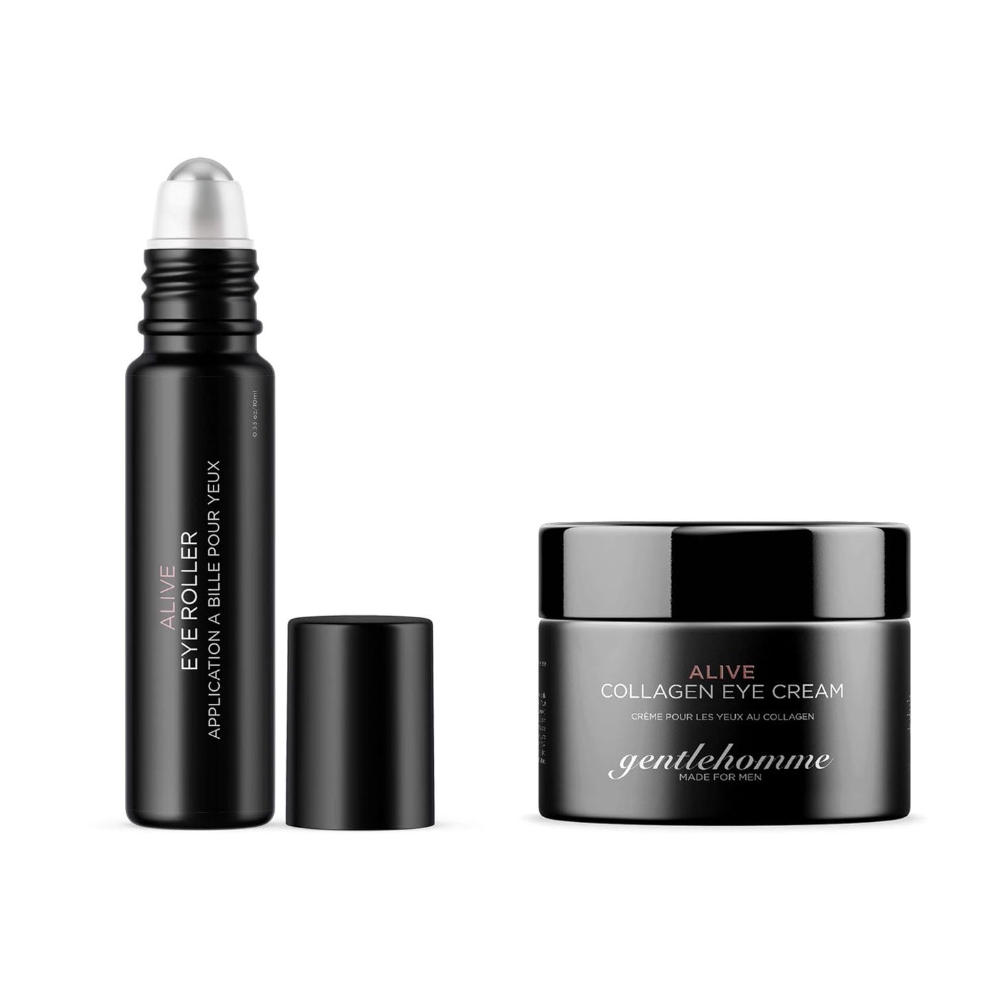 Eye Roller Serum for Men - Collagen & Caffeine Eye Cream | Depuffing Roller Ball for Dark Circles & Puffiness - 2 Count