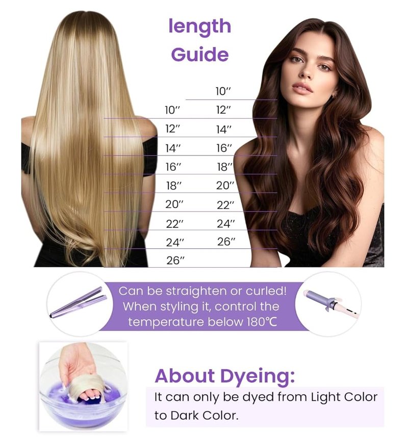 LaaVoo Ktip Human Hair Extensions - Auburn Silky Straight U Tip | 20 Inch, 50g/50s