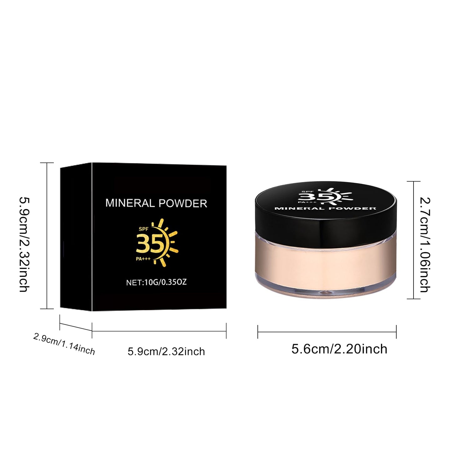 IONSGAKO Mineral Powder Foundation, Loose Setting Powder Mineral Foundation Makeup, Lightweight Buildable Coverage for Face Natural Base Makeup 0.35 oz(01 Fair Light)