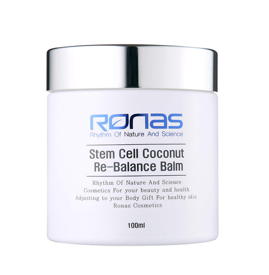 Ronas Stem Cell Coconut Rebalance Balm Anti Aging Cream Face Neck Moistureizer for Women Coconet oil Soothing and Powerful moisturization Shea butter Deep softening Korean Skin Care 3.3fl oz