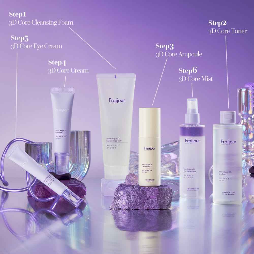 Fraijour Retin-Collagen 3D Core Ampoule – Anti-Aging Serum with Stabilized Retinal, 29 Proteins & Milk Extracts, Firms & Revives Skin, Boosts Elasticity & Glow, For Sensitive Skin, 1.69 fl.oz.