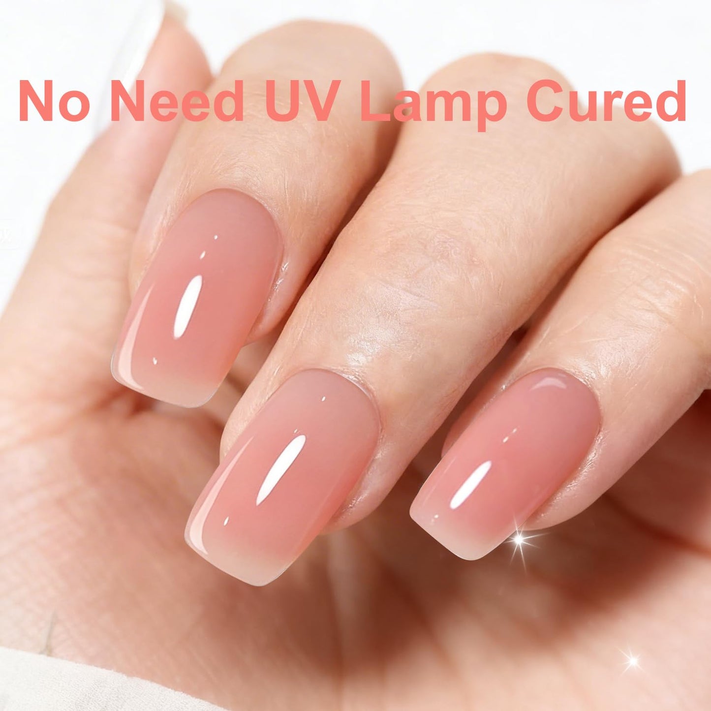 AZUREBEAUTY Dip Powder Set 6 Pcs Translucent Nude Pink Sheer Color, Natural Clear Dipping Powder Milky Jelly Effect French Nail Art Starter Manicure Salon DIY at Home