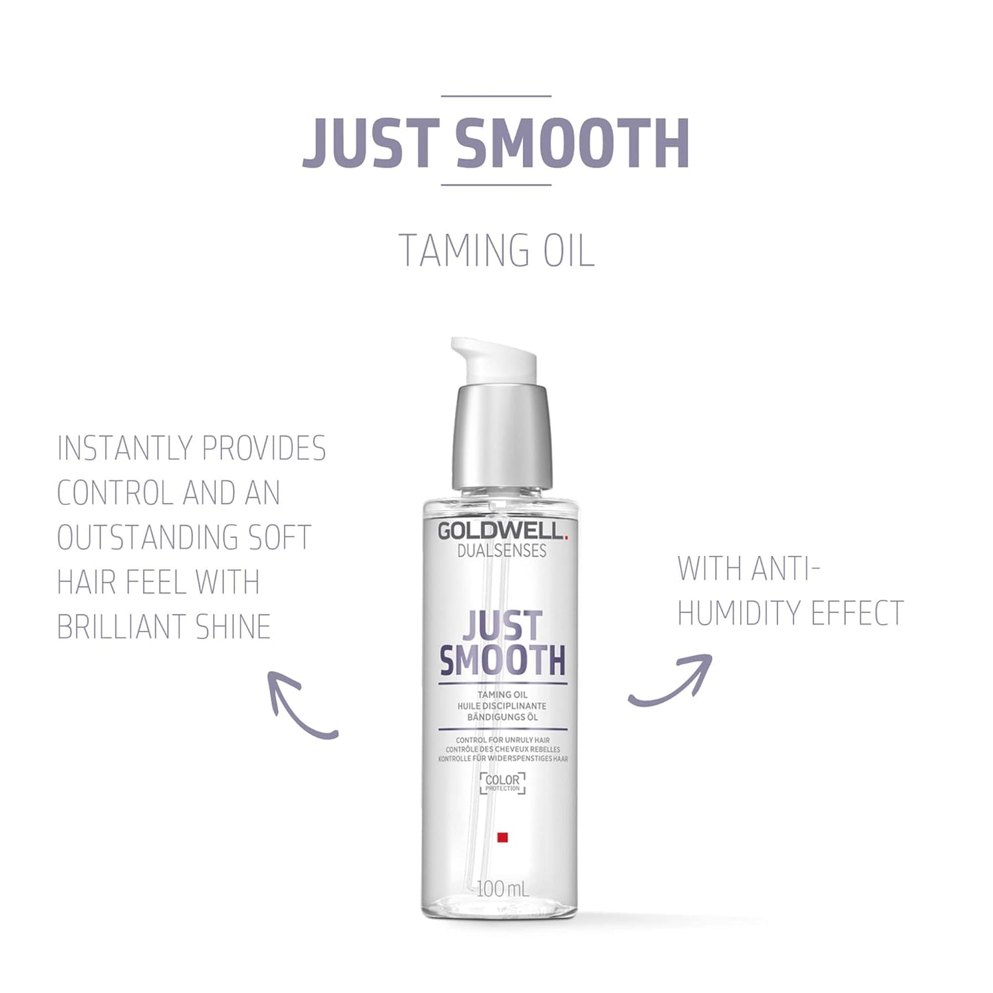 Goldwell Just Smooth Taming Oil | Anti-Frizz & Humidity Control, 100mL