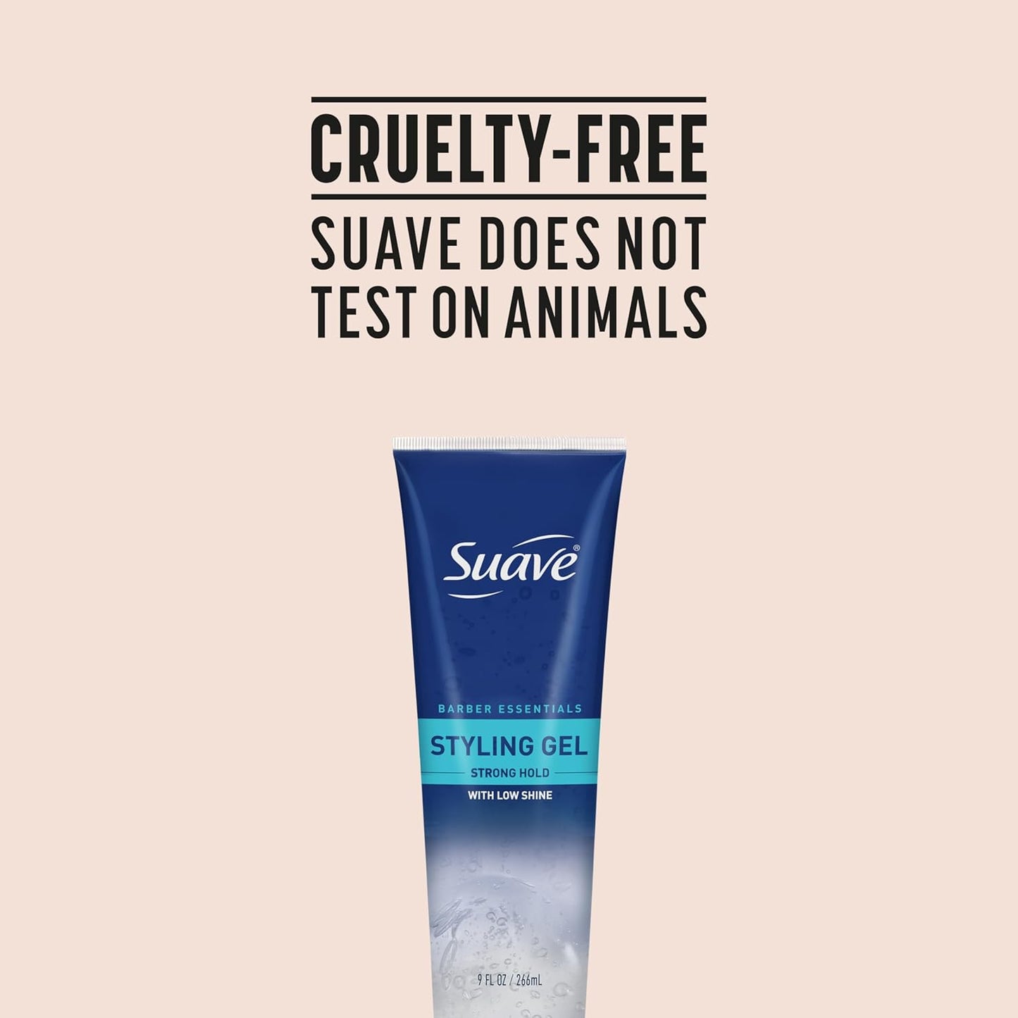 Suave Hair Gel For Men Barber Essentials Styling, Strong Hold and Low Shine, No Flakes, Barber-Quality Results, 9 oz